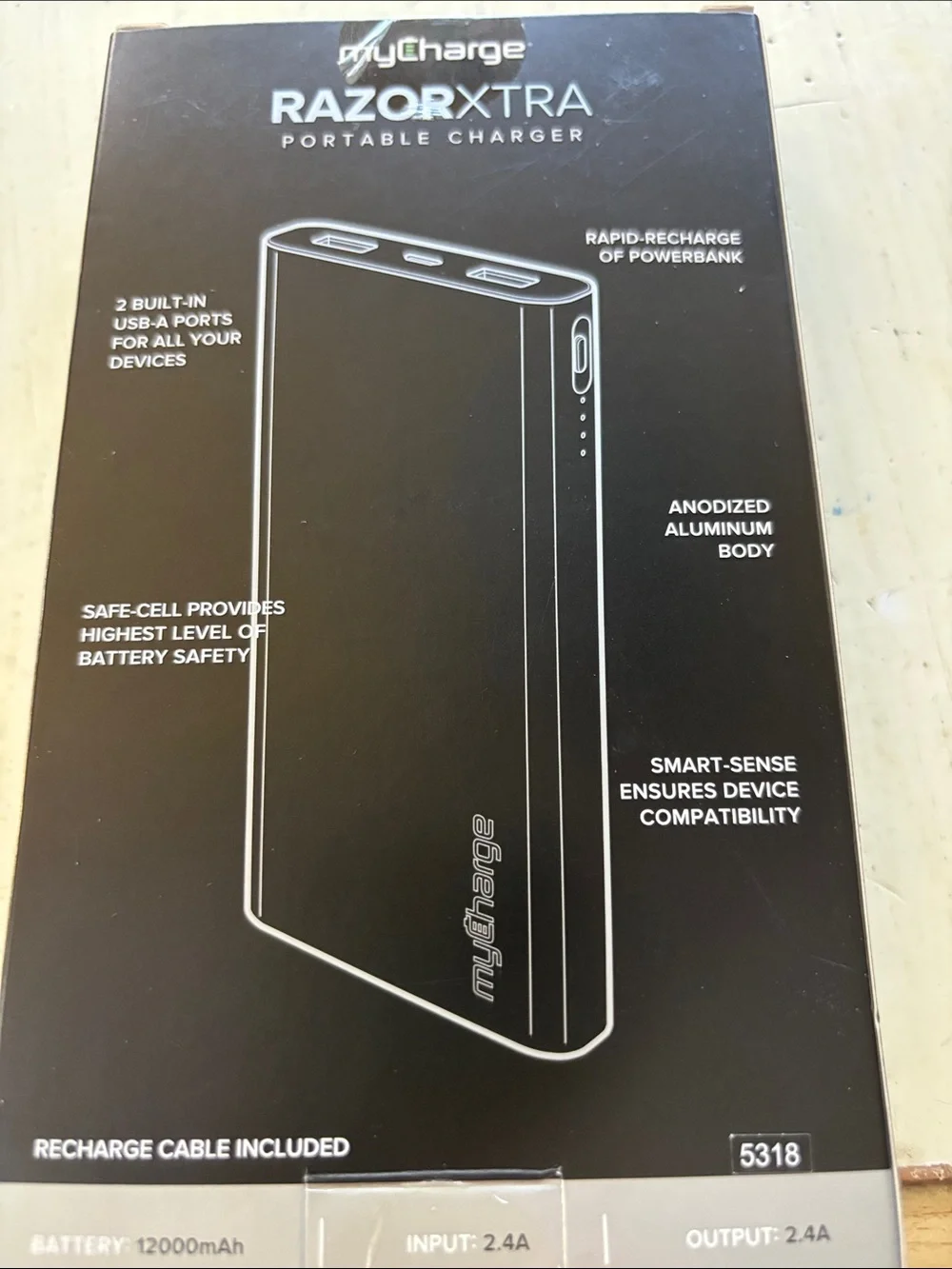 Razor Portable Charger in Metallic Blue